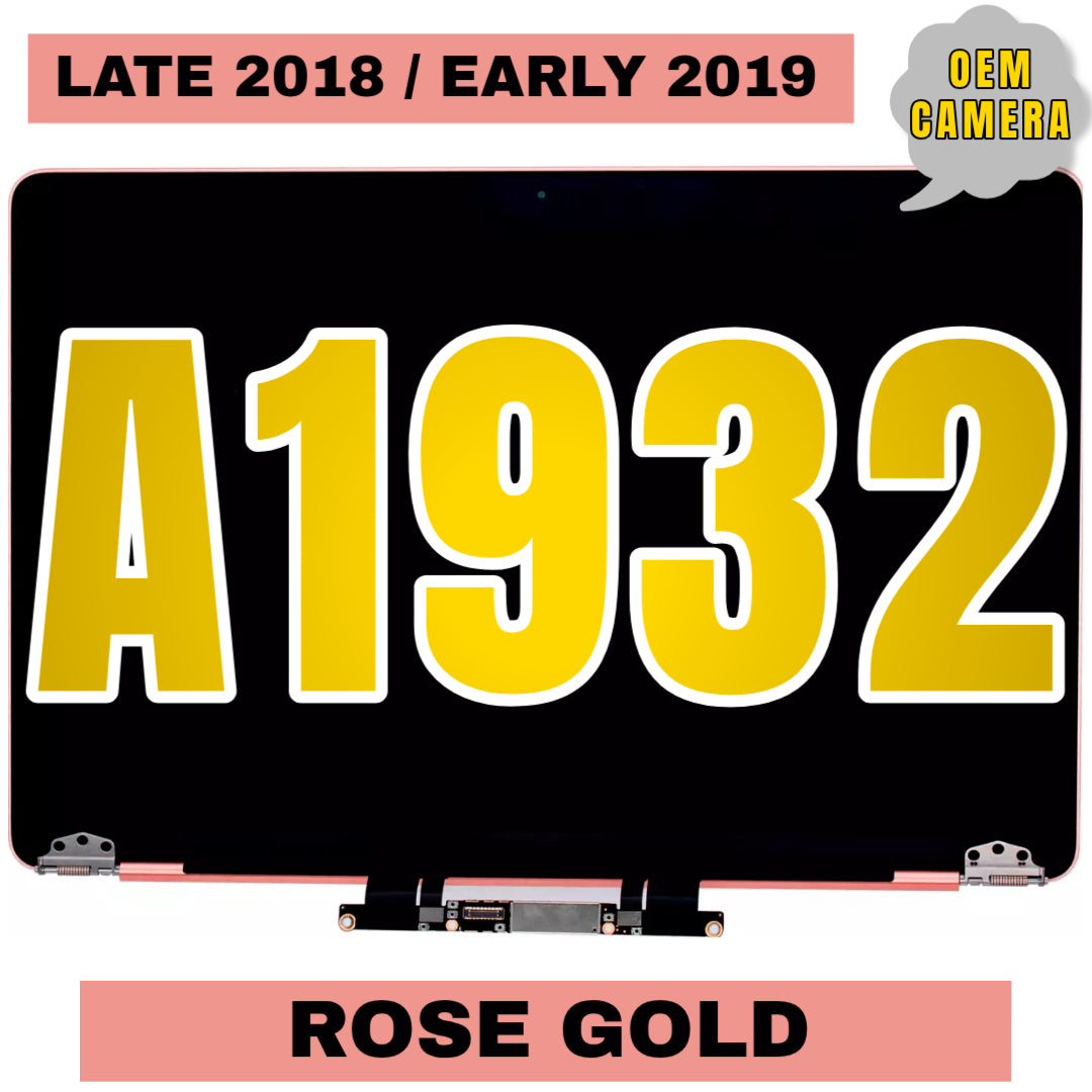 For MacBook Air 13" (A1932 / Late 2018 / Early 2019) LCD Screen With Top Cover / Light Sensor Replacement / OEM Camera (Rose Gold)