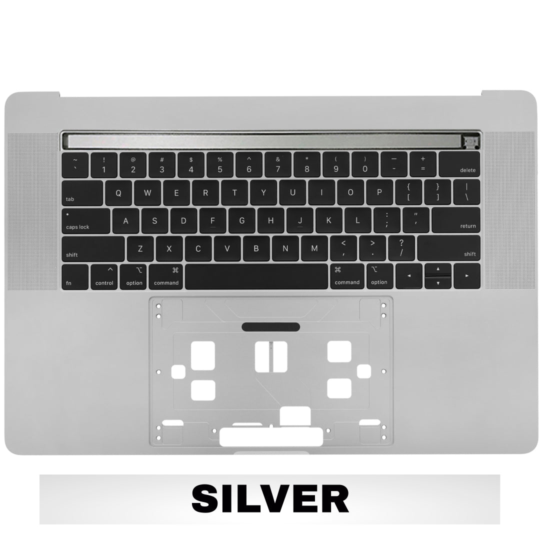 For MacBook Pro Touch Bar 15" (A1990 / Late 2018 / Early 2019) Top Case With Keyboard Replacement / US Version (Silver)