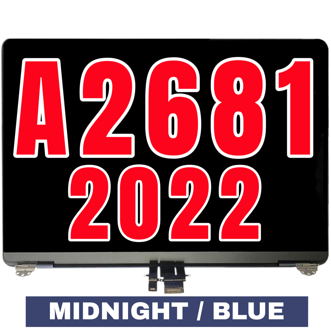 For MacBook Air 13" (A2681 / 2022) LCD Screen With Top Cover / Light Sensor Replacement (Midnight / Blue)