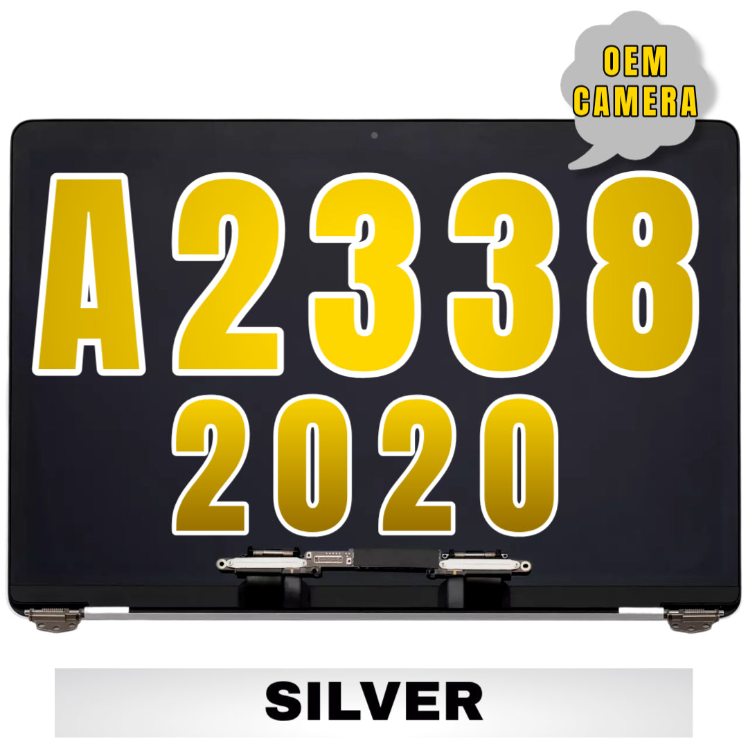 For MacBook Pro 13" (A2338 / Late 2020 LCD Screen With Top Cover / Light Sensor Replacement / OEM Camera (Silver)