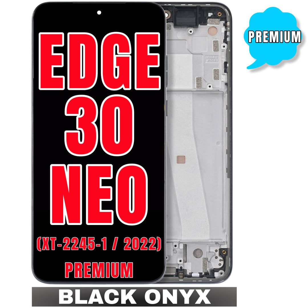 For Moto Edge 30 Neo (XT-2245-1 / 2022) LCD Screen Replacement With Frame (Premium) (Black Onyx)