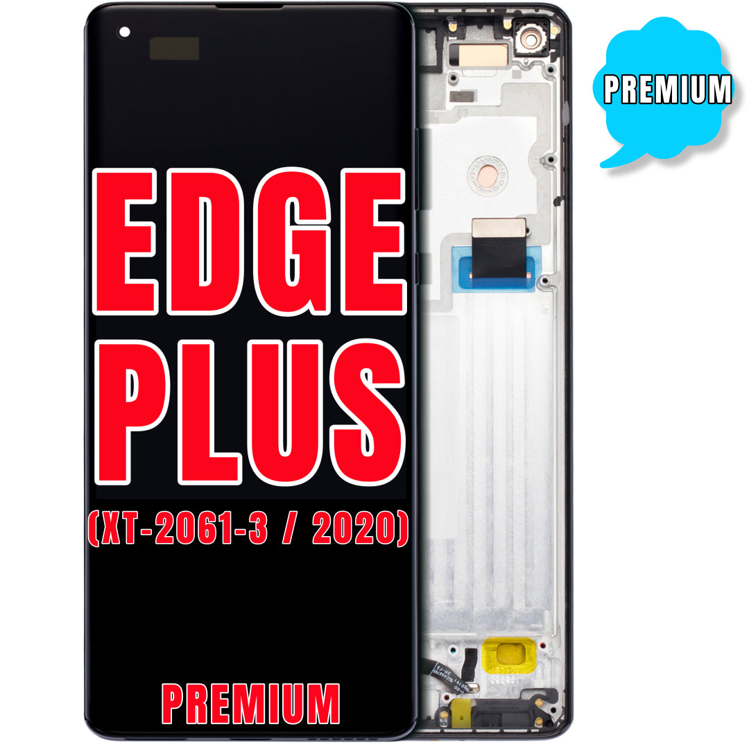 For Moto Edge Plus (XT-2061-3 / 2020) LCD Screen Replacement With Frame (Premium) (Black)