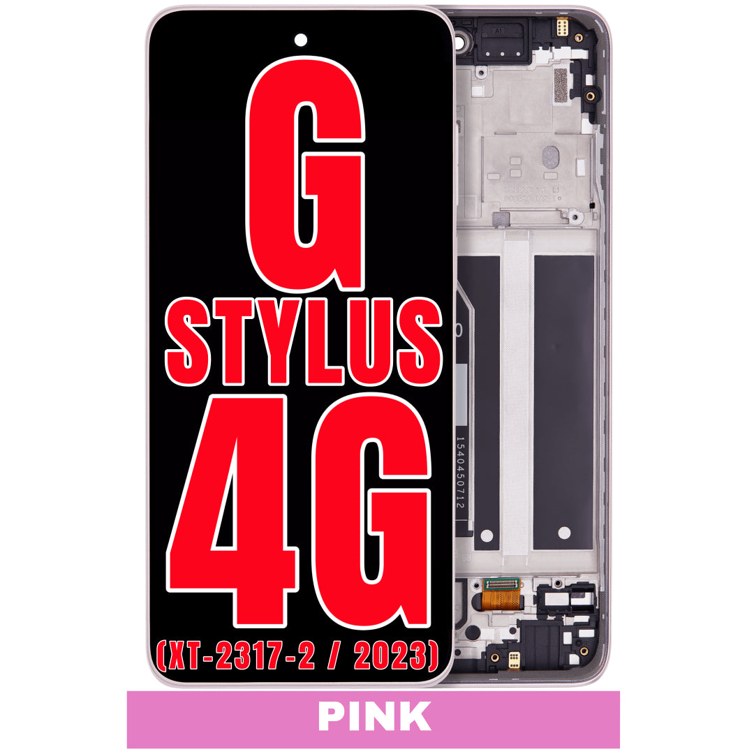 For Moto G Stylus 4G (XT-2317-2 / 2023) LCD Screen Replacement With Frame (Pink)