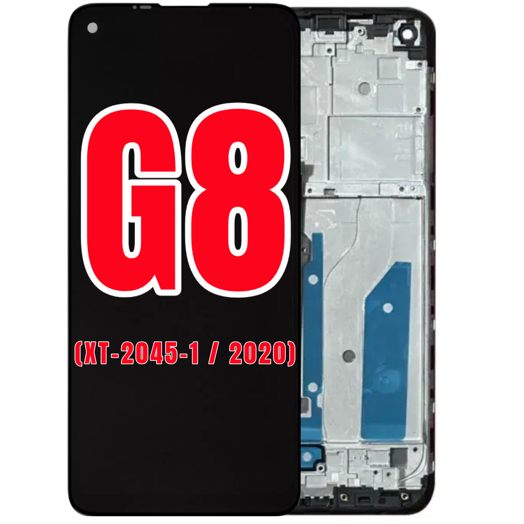 For Moto G8 (XT-2045-1 / 2020) LCD Screen Replacement With Frame (All Colors)