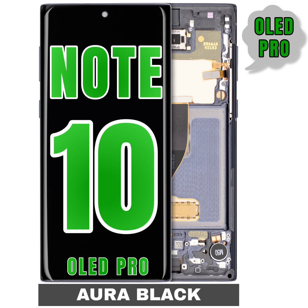 For Samsung Galaxy Note 10 OLED Screen Replacement With Frame (Oled Pro) (Aura Black)