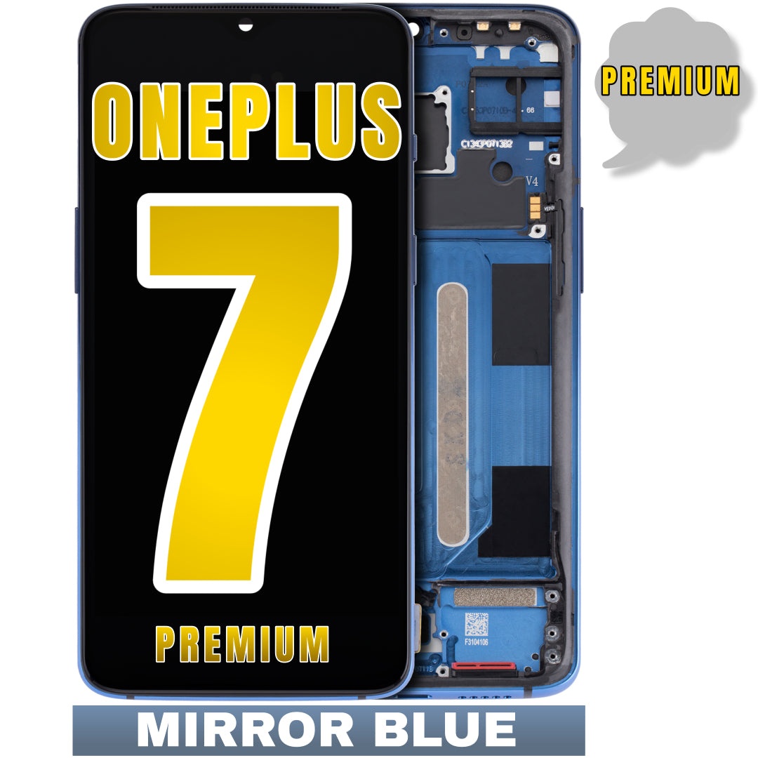 For OnePlus 7 OLED Screen Replacement With Frame (Premium) (Mirror Blue)