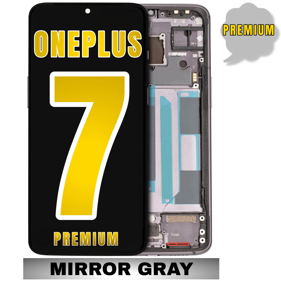 For OnePlus 7 OLED Screen Replacement With Frame (Premium) (Mirror Gray)