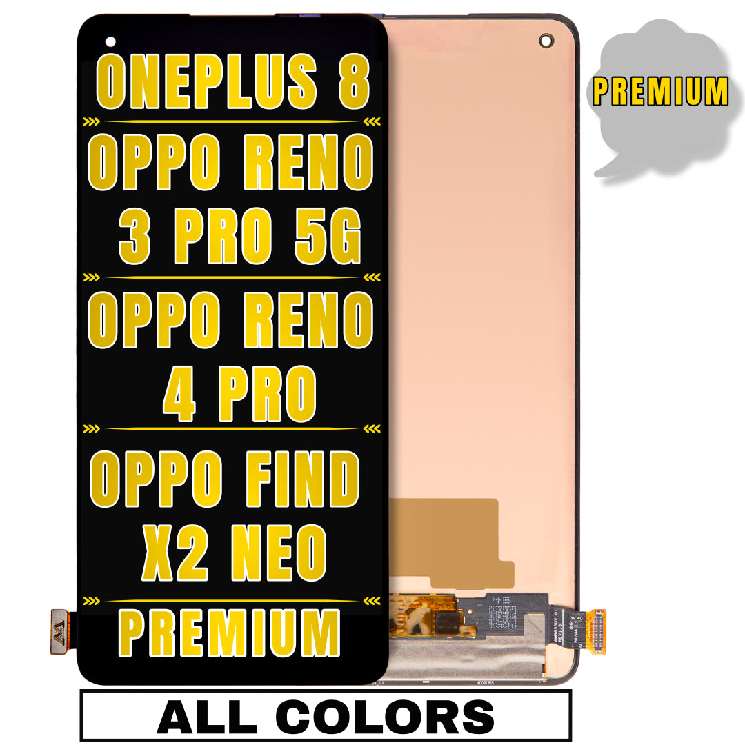 For OnePlus 8 / OPPO Reno 3 Pro 5G / OPPO Reno 4 Pro OLED Screen Replacement Without Frame (Premium) (All Colors)