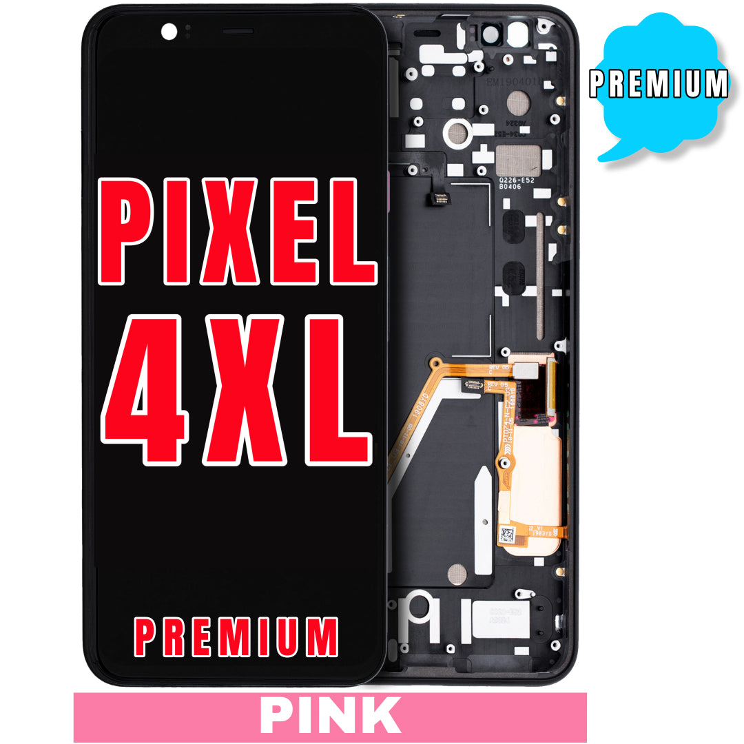 For Google Pixel 4 XL OLED Screen Replacement With Frame (Premium) (Pink)