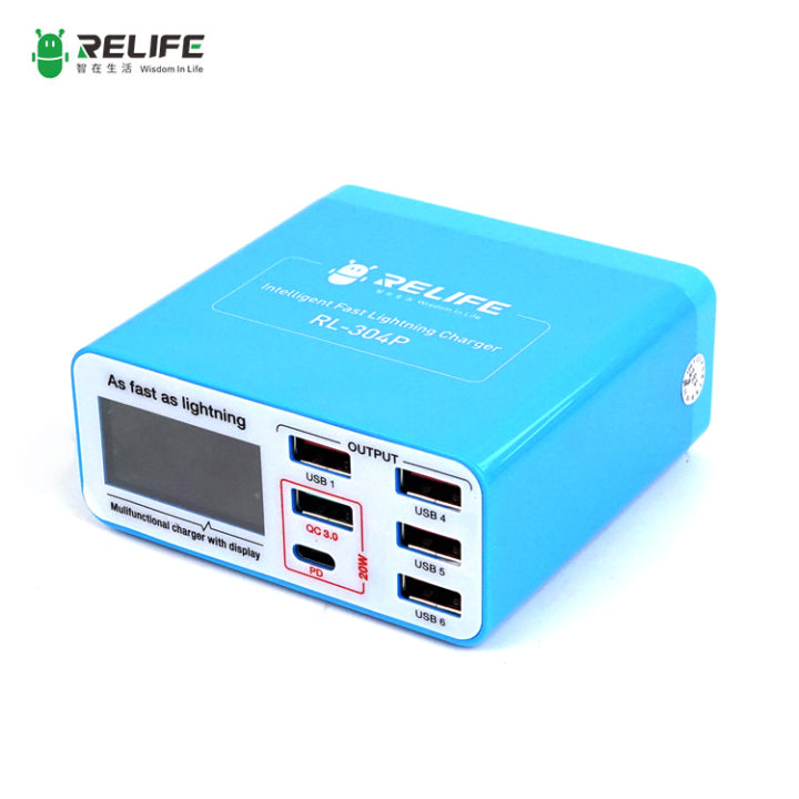 RELIFE  RL-304P Smart 6-Port Digital Display Lightning Charger