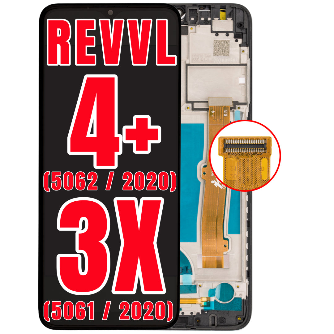 For T-Mobile Revvl 4 Plus (5062 / 2020) / Alcatel 3X (5061 / 2020) LCD Screen Replacement With Frame (Black)