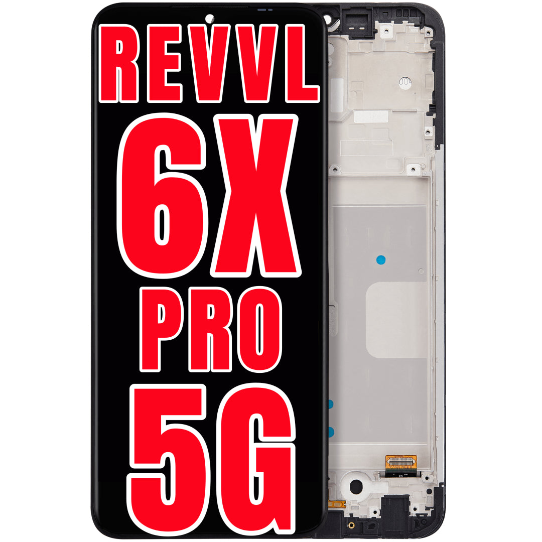 For T-Mobile Revvl 6X Pro 5G LCD Screen Replacement With Frame (All Colors)