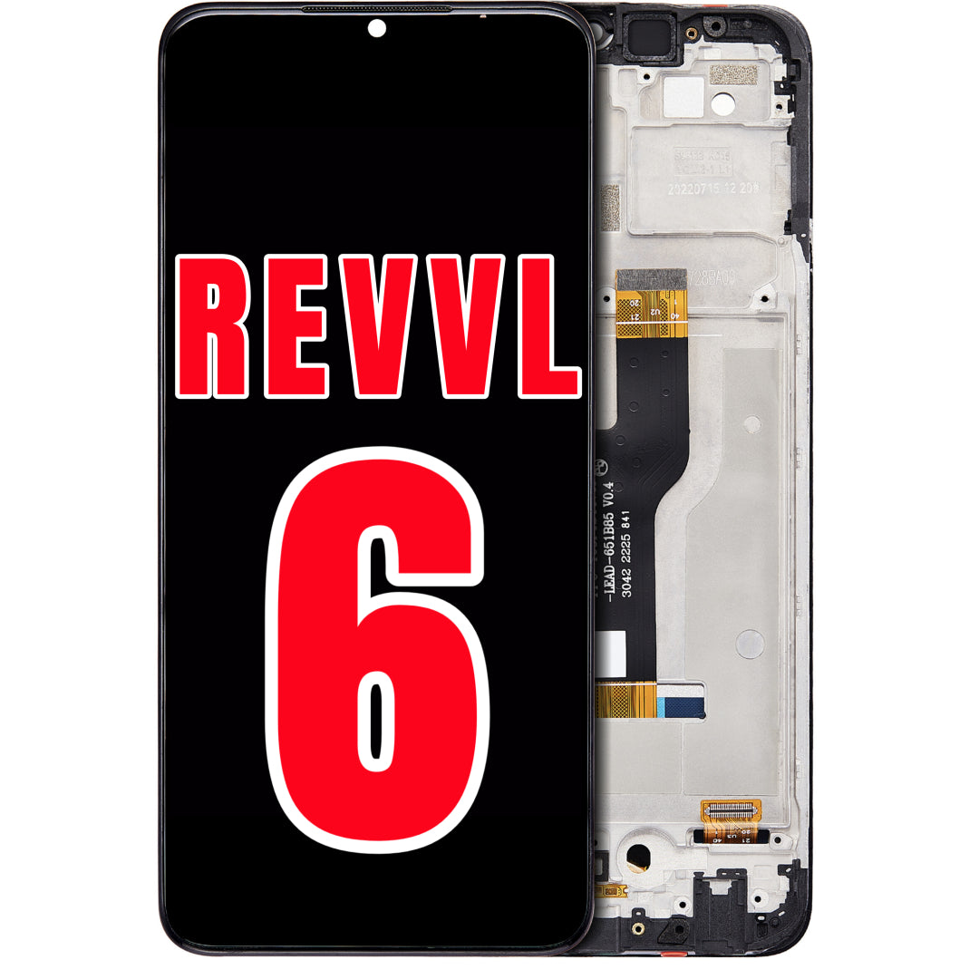 For T-Mobile Revvl 6 LCD Screen Replacement With Frame (All Colors)