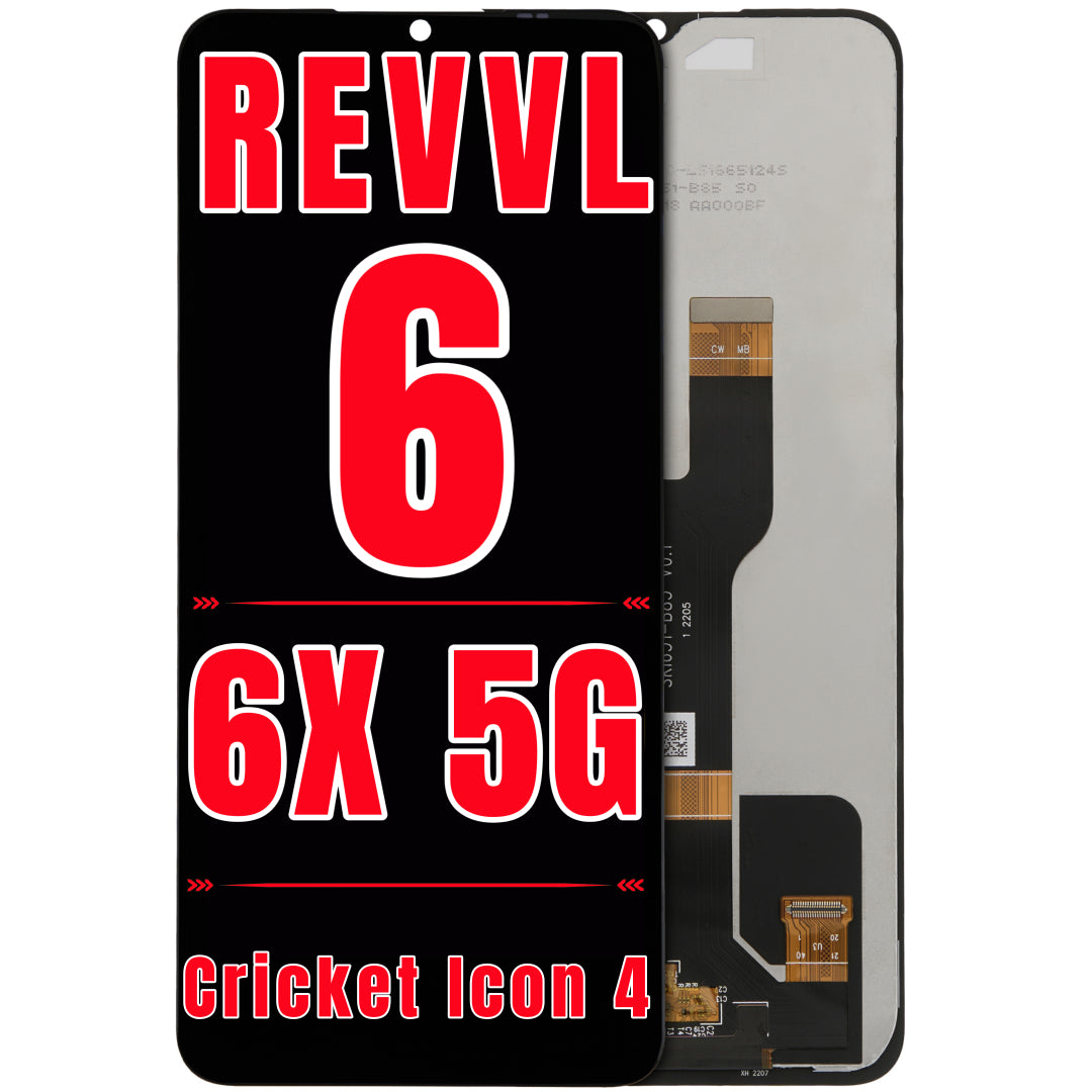 For T-Mobile Revvl 6 /  6X 5G / Cricket Icon 4 LCD Screen Replacement Without Frame (All Colors)