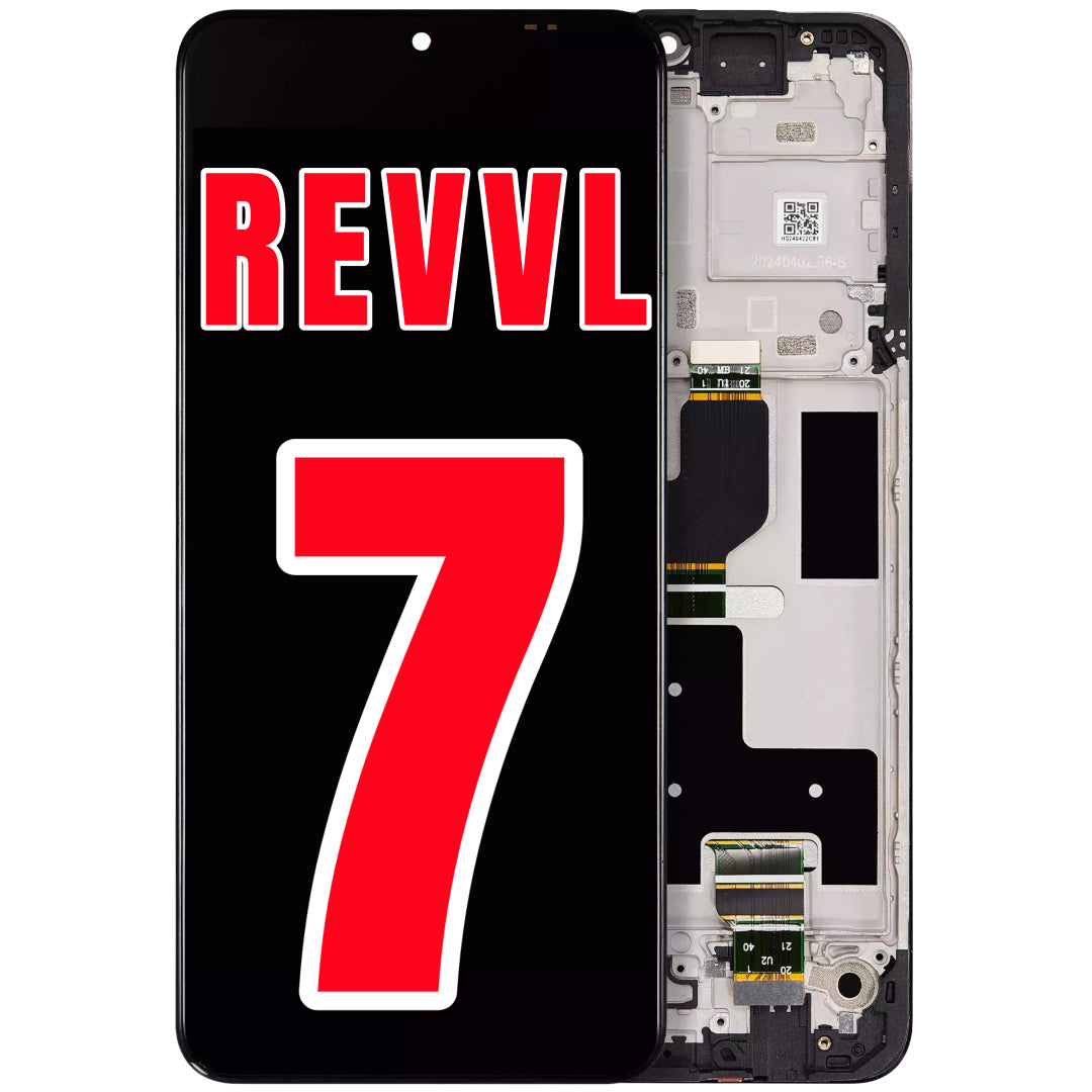 For T-Mobile Revvl 7 LCD Screen Replacement With Frame (All Colors)