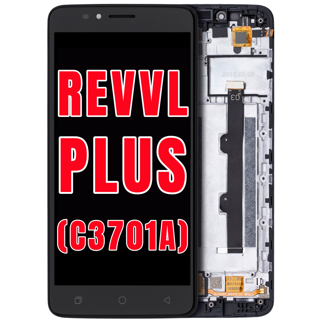 For T-Mobile Revvl Plus (C3701A) LCD Screen Replacement With Frame (All Colors)