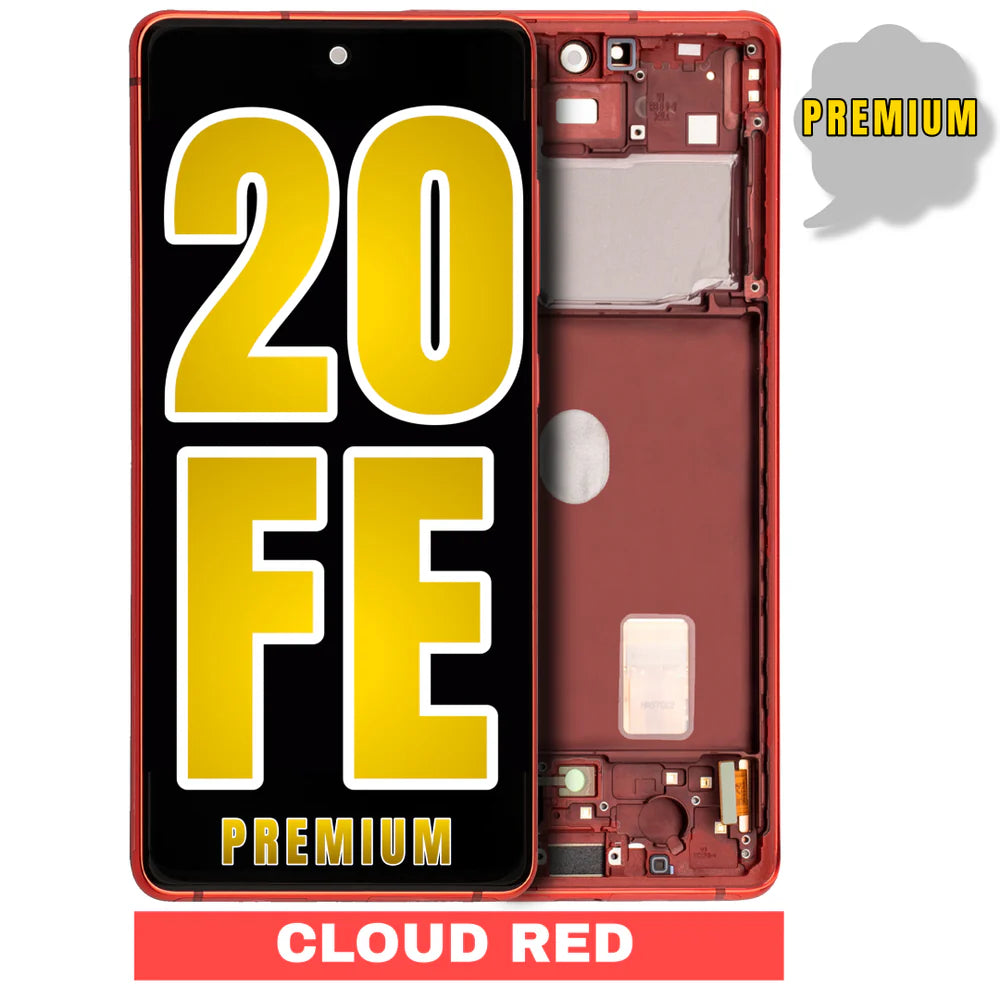 For Samsung Galaxy S20 FE OLED Screen Replacement With Frame / US Version (Premium) (Cloud Red)