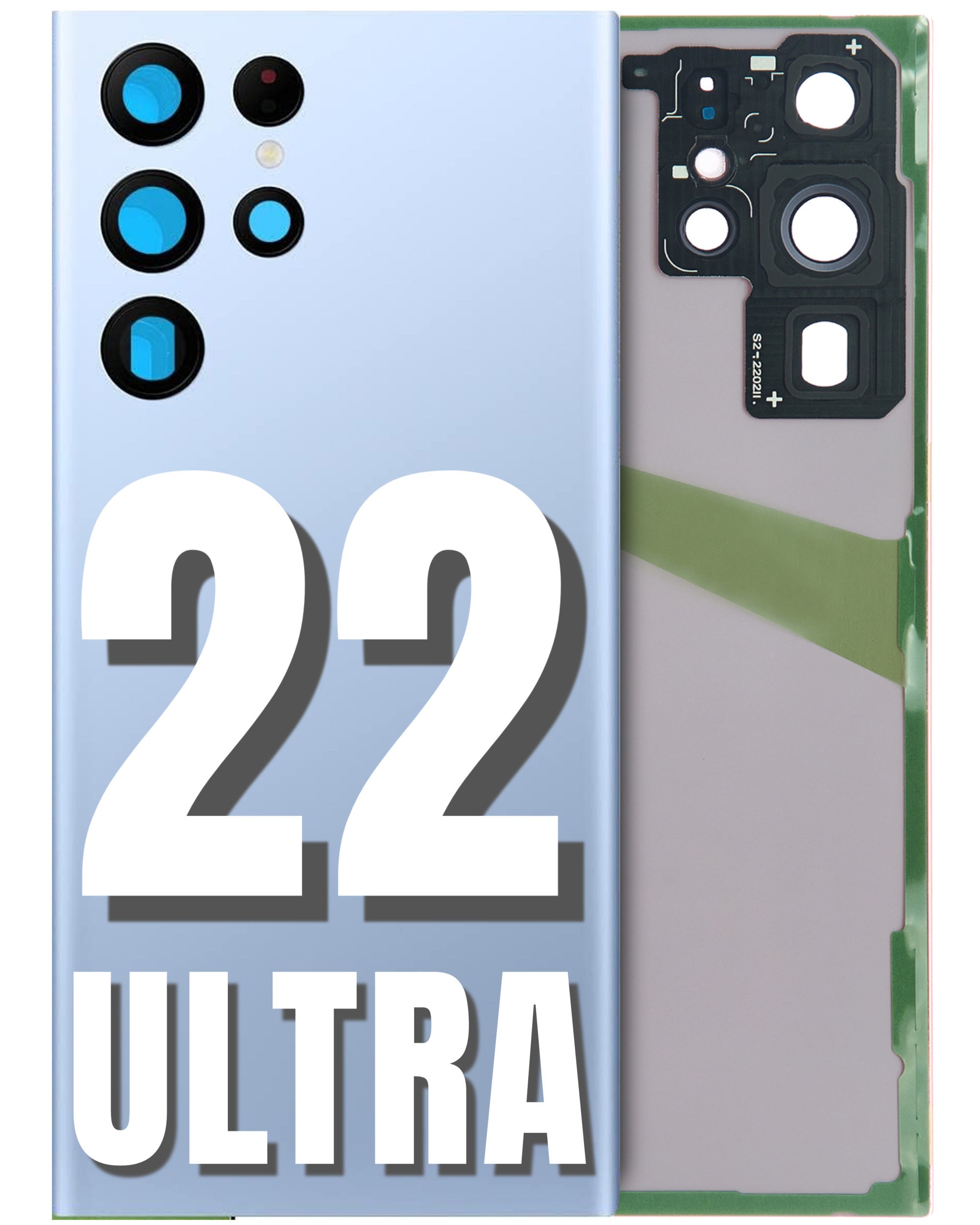 For Samsung Galaxy S22 Ultra 5G Back Cover With Camera Lens Glass Replacement (All Colors)