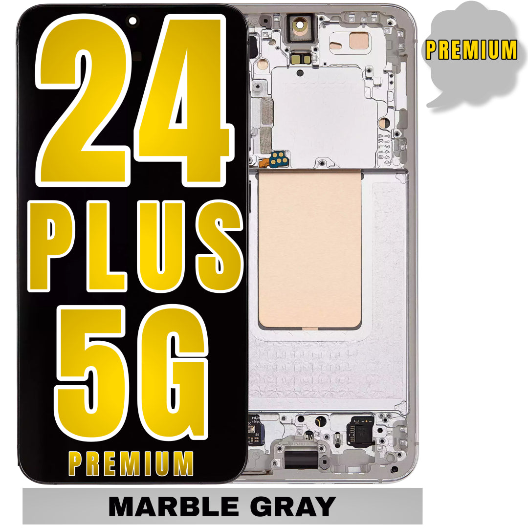 For Samsung Galaxy S24 Plus 5G OLED Screen Replacement With Frame (Premium) (Marble Gray)