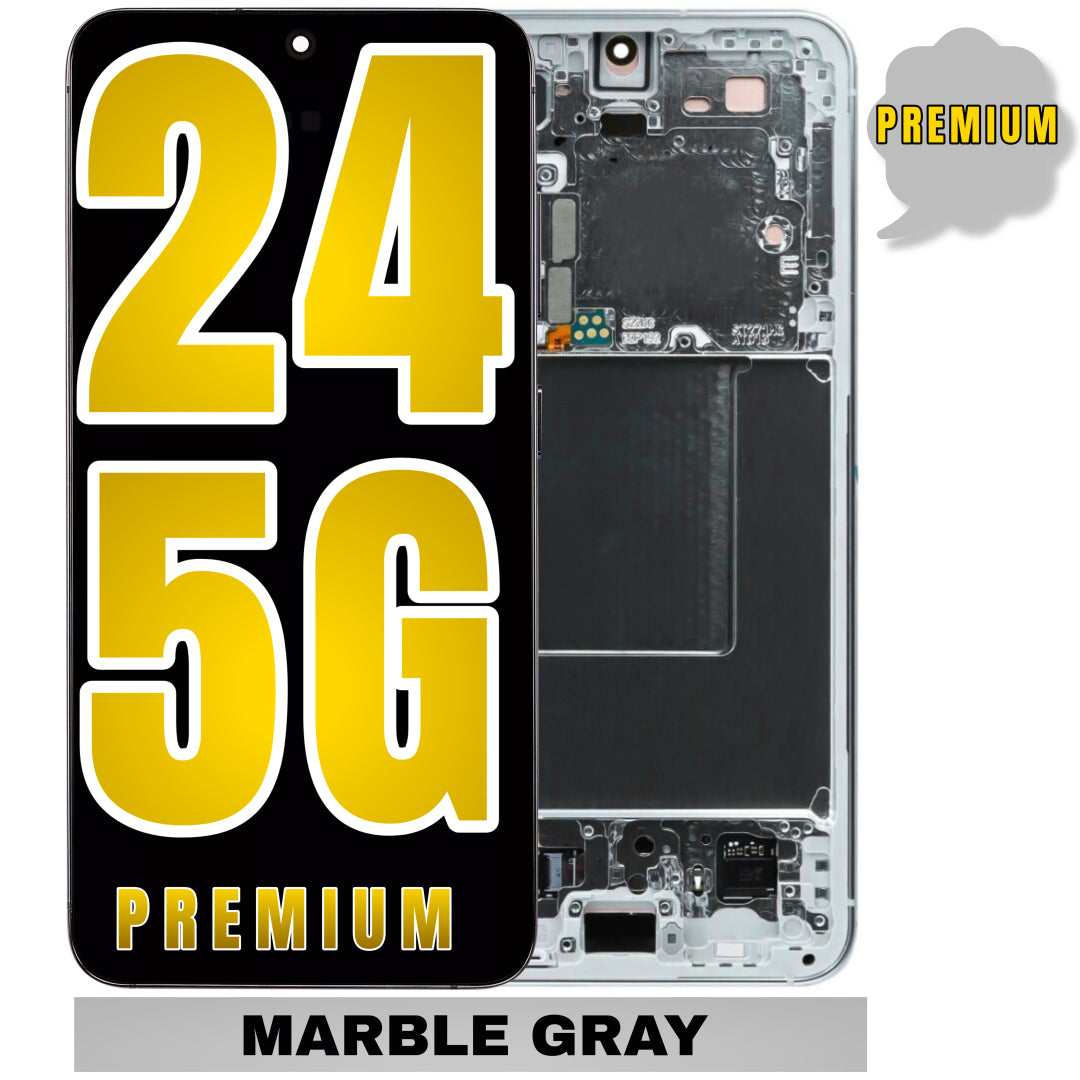 For Samsung Galaxy S24 5G OLED Screen Replacement With Frame (Premium) (Marble Gray)