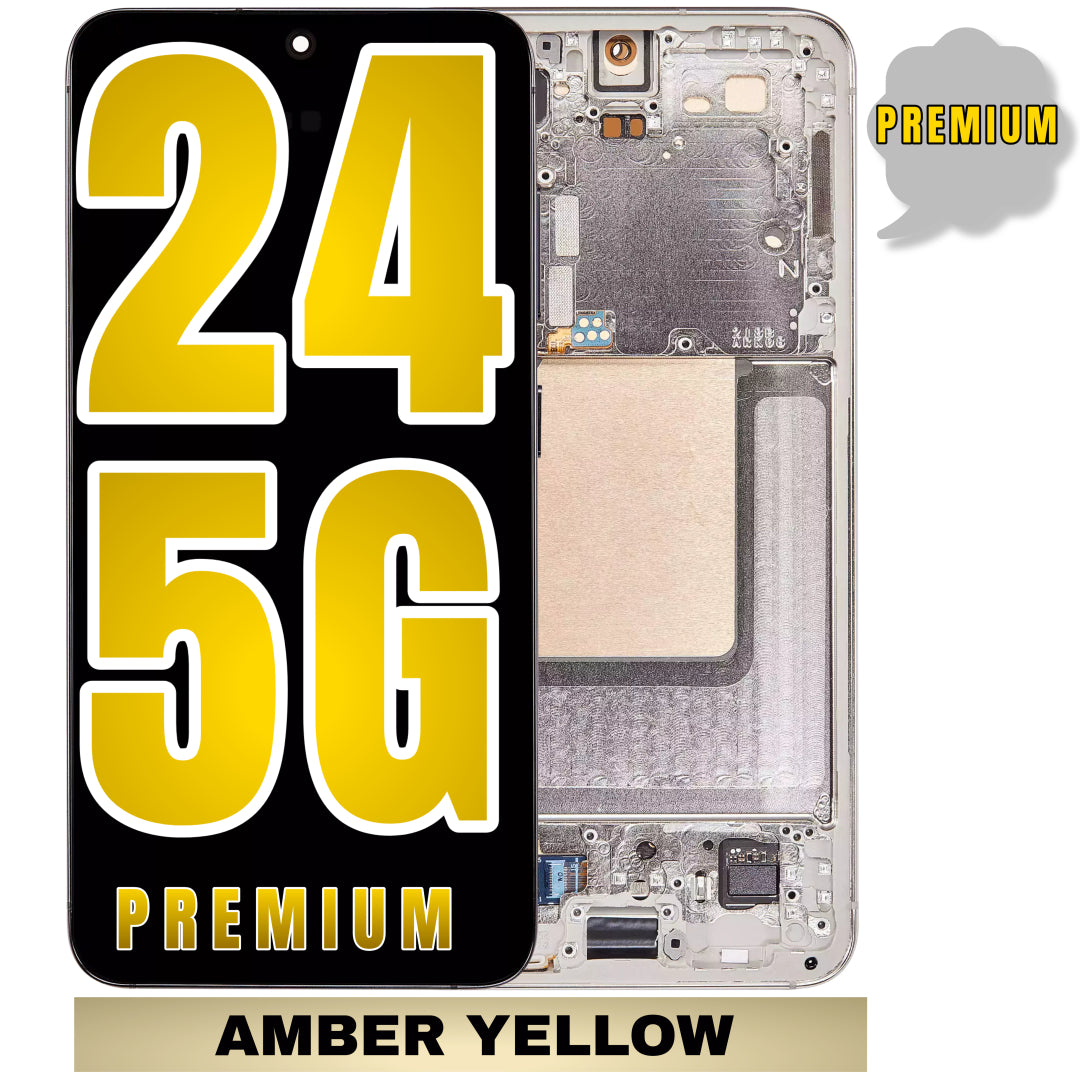 For Samsung Galaxy S24 5G OLED Screen Replacement With Frame (Premium) (Amber Yellow)