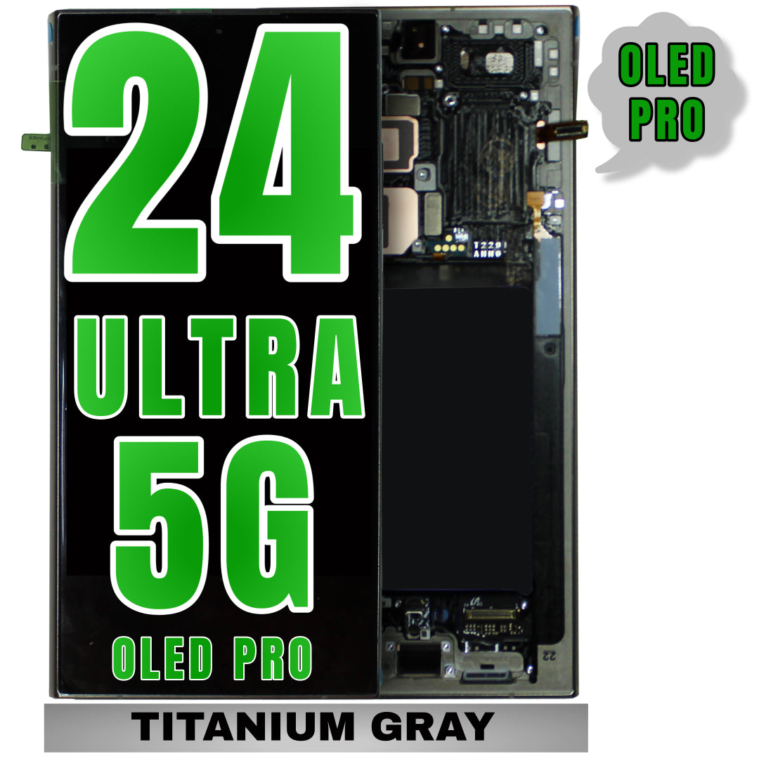 For Samsung Galaxy S24 Ultra OLED Screen Replacement With Frame (Oled Pro) (Titanium Gray)