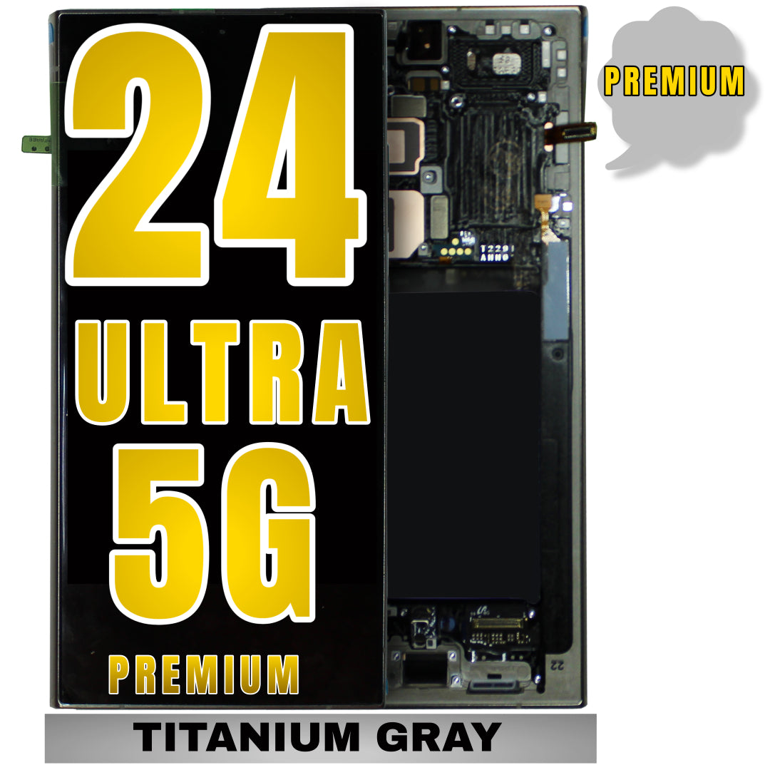 For Samsung Galaxy S24 Ultra OLED Screen Replacement With Frame (Premium) (Titanium Gray)