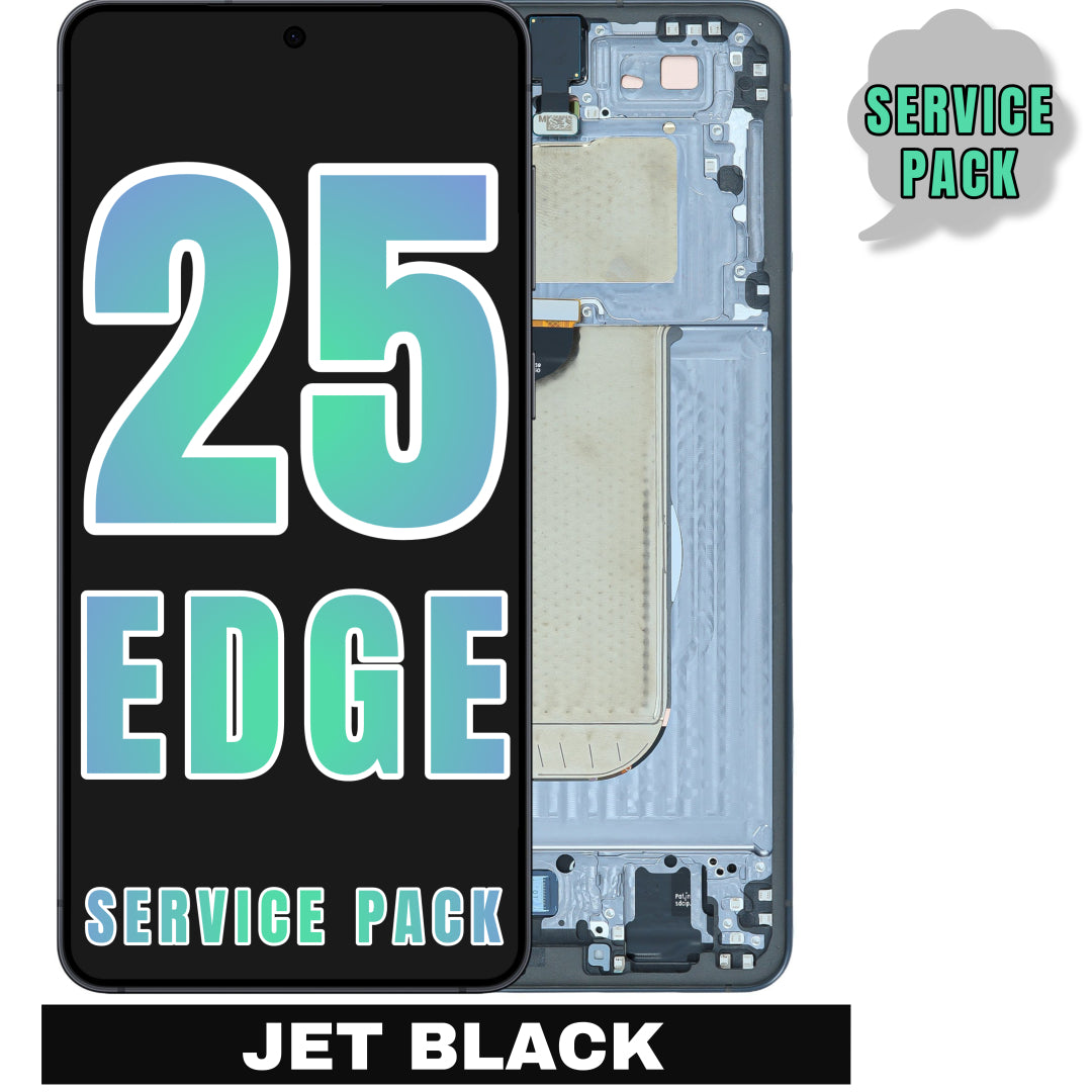 For Samsung Galaxy S25 Edge OLED Screen Replacement With Frame (Service Pack) (Jetblack)