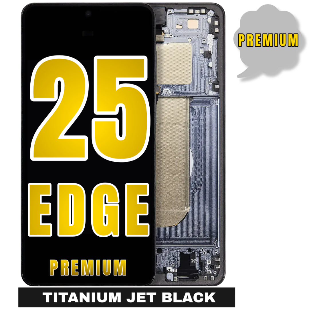For Samsung Galaxy S25 Edge OLED Screen Replacement With Frame (Premium) (Titanium Jetblack)