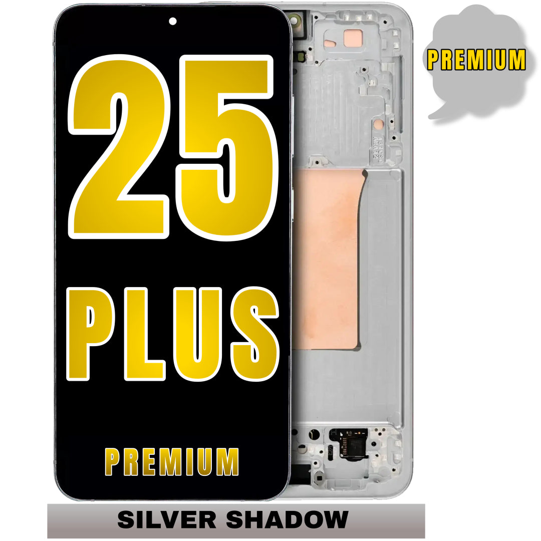 For Samsung Galaxy S25 Plus 5G OLED Screen Replacement With Frame (Premium) (Silver Shadow)
