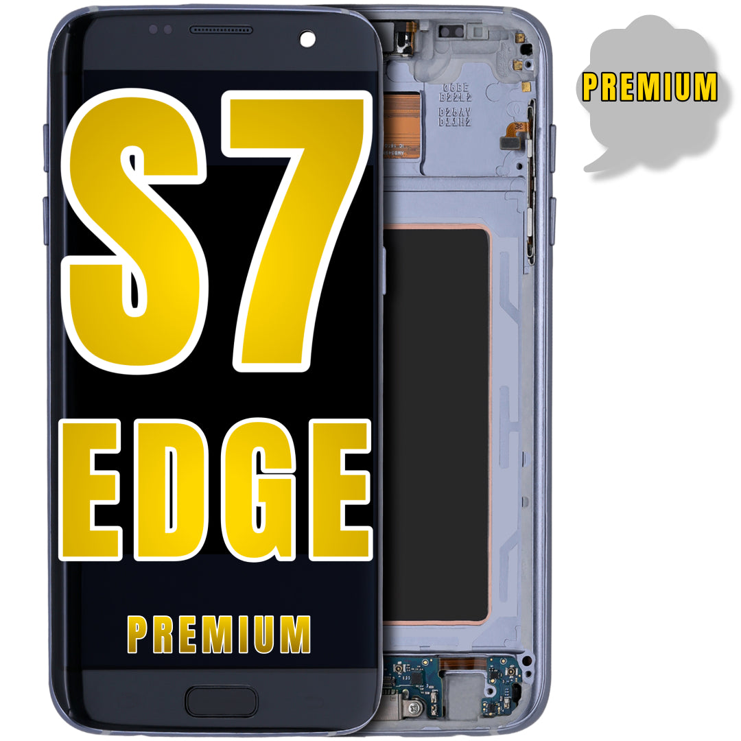 For Samsung Galaxy S7 Edge OLED Screen Replacement With Frame (Premium) (Black Onyx)