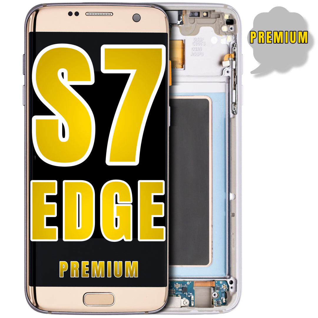 For Samsung Galaxy S7 Edge OLED Screen Replacement WithFrame (Premium) (Gold Platinum)