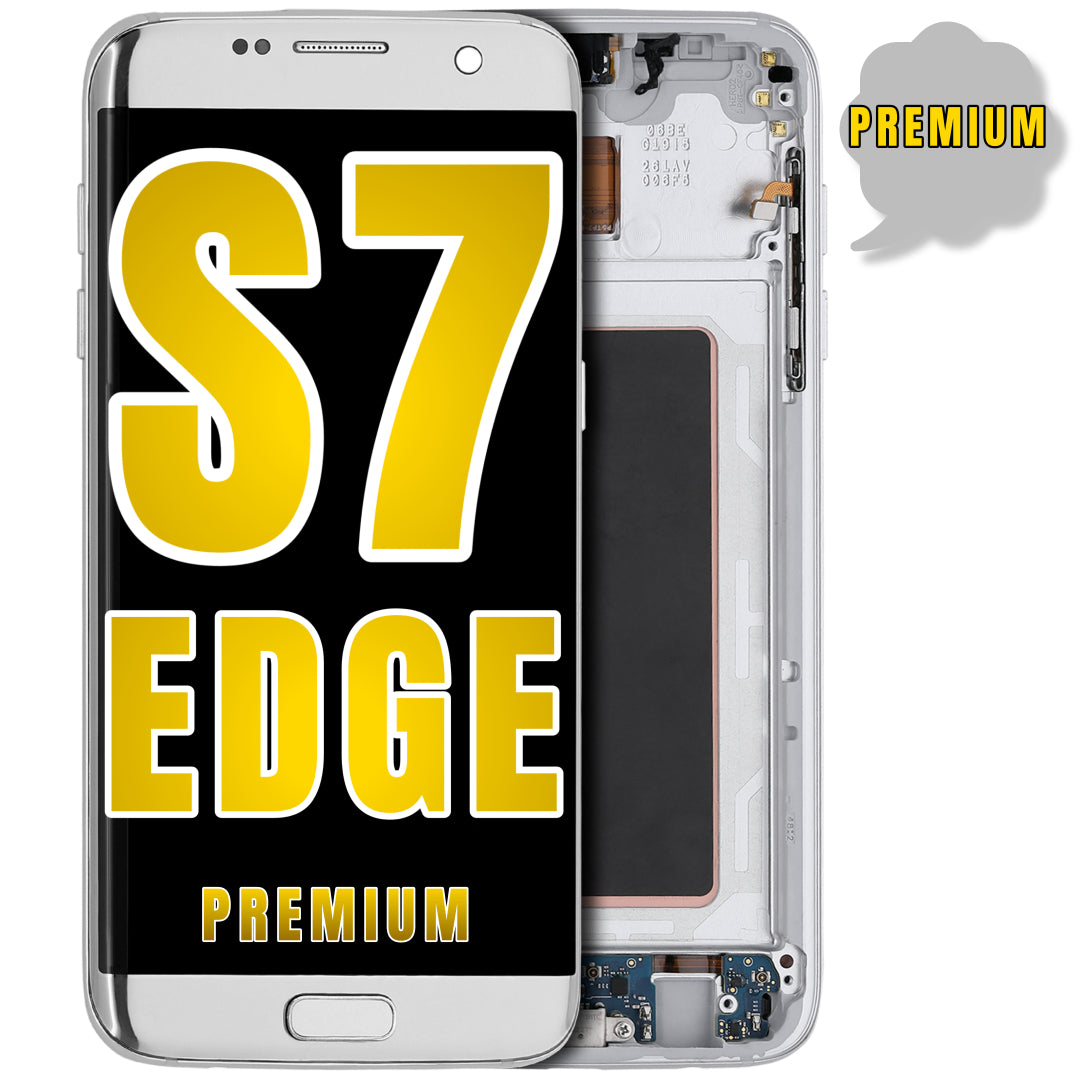 For Samsung Galaxy S7 Edge OLED Screen Replacement With Frame (Premium) (Silver)