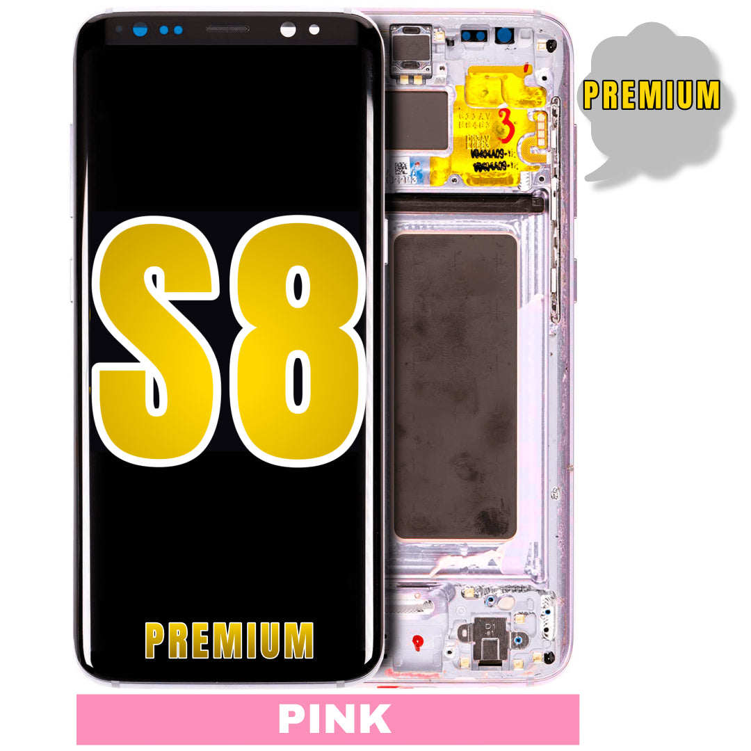 For Samsung Galaxy S8 OLED Screen Replacement With Frame (Premium) (Pink)