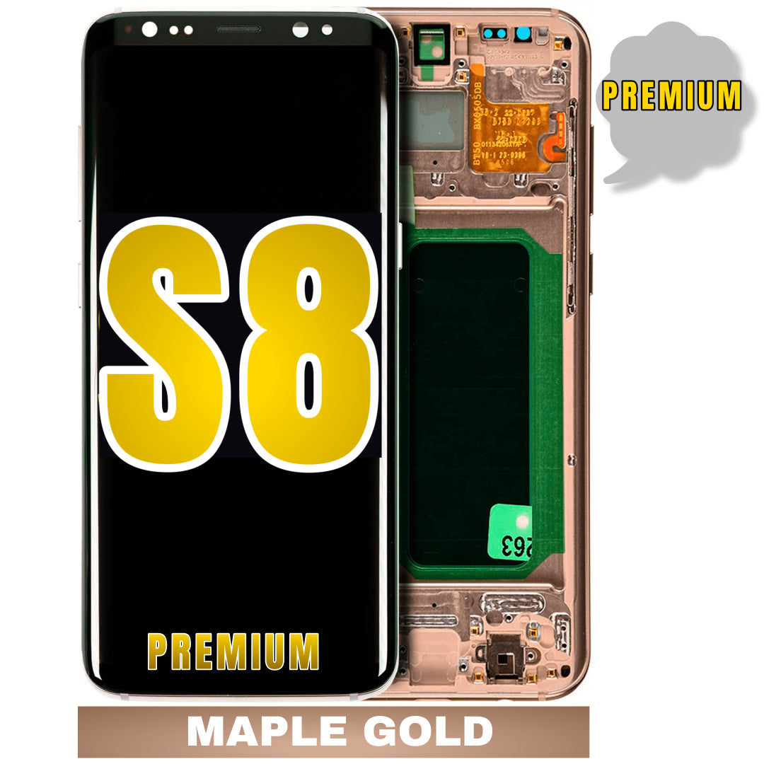 For Samsung Galaxy S8 OLED Screen Replacement With Frame (Premium) (Maple Gold)