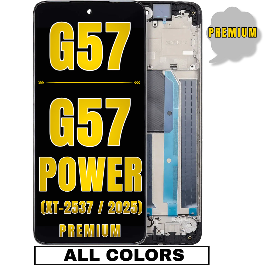 For Moto G57 (XT-2537 / 2025) / G57 Power (XT-2537 / 2025) LCD Screen Replacement With Frame (Premium) (All Colors)