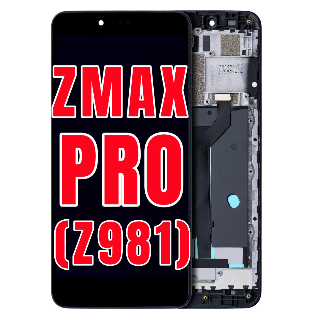 For ZTE ZMax Pro Z981 LCD Replacement With Frame (All Colors)