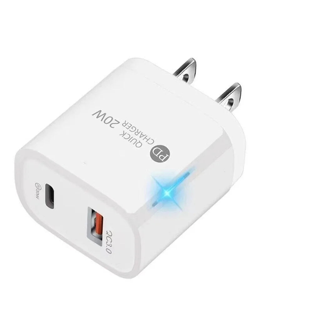 20W Dual USB Type A + Type-C Power Adapter