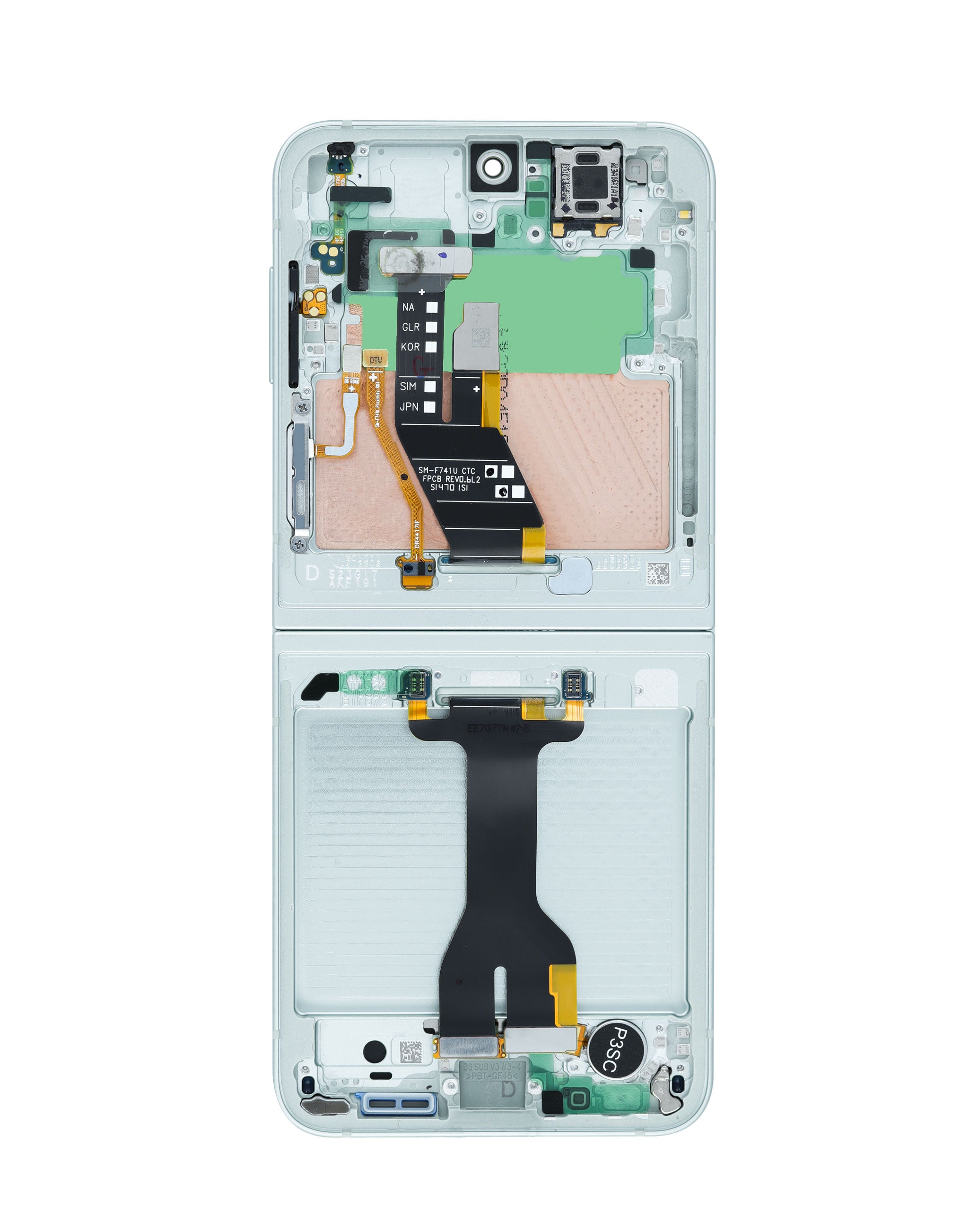 For Samsung Galaxy Z Flip 6 5G OLED Inner Screen Replacement With Frame / US & International Version (Premium) (Silver Shadow)