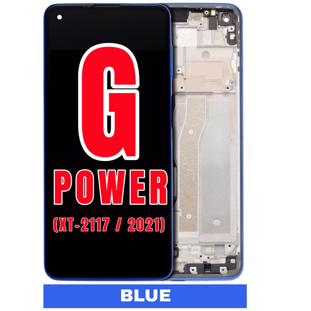 For Moto G Power (XT-2117 / 2021) LCD Screen Replacement With Frame (Blue)