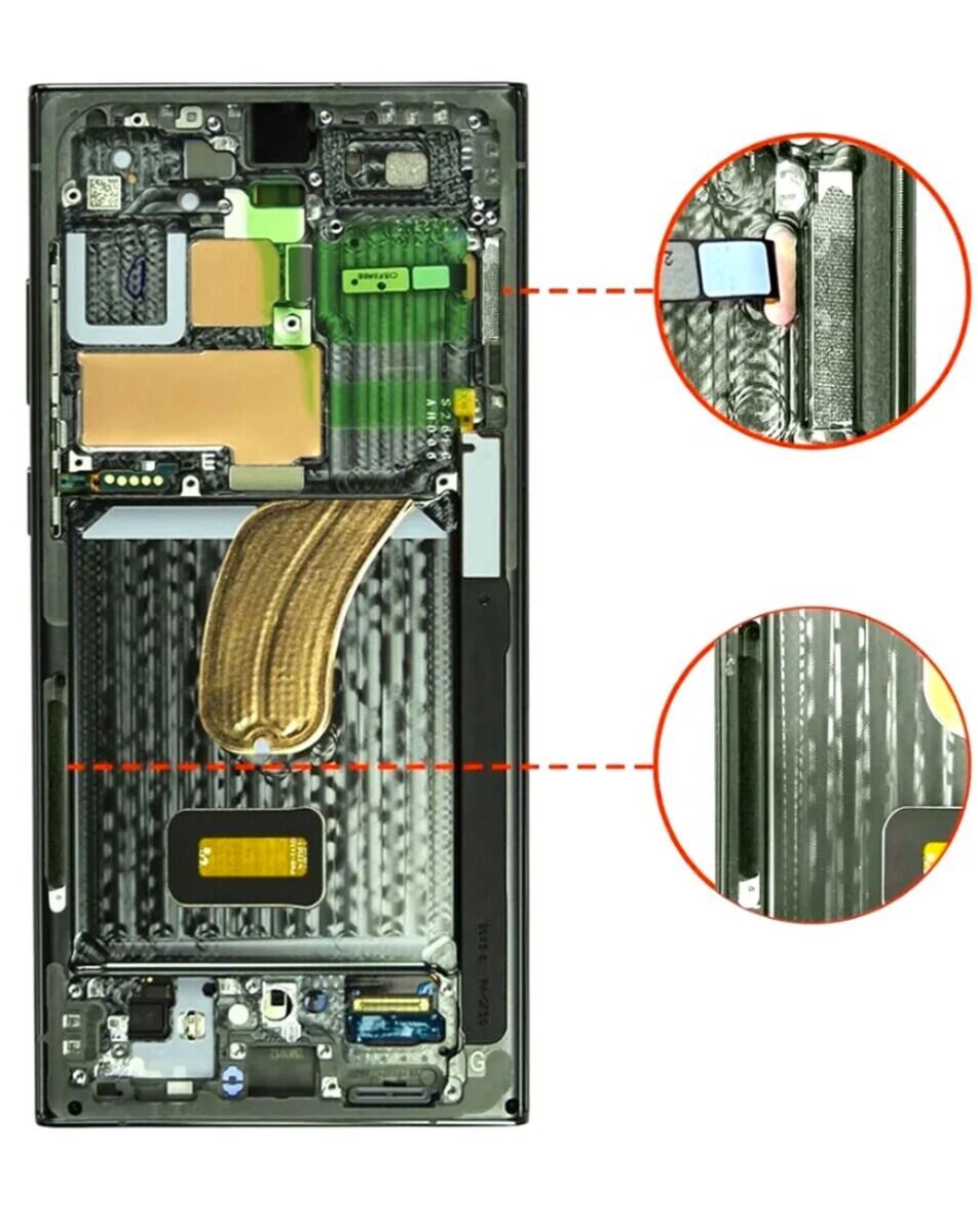 For Samsung Galaxy S23 Ultra 5G OLED Screen Replacement With Frame / U