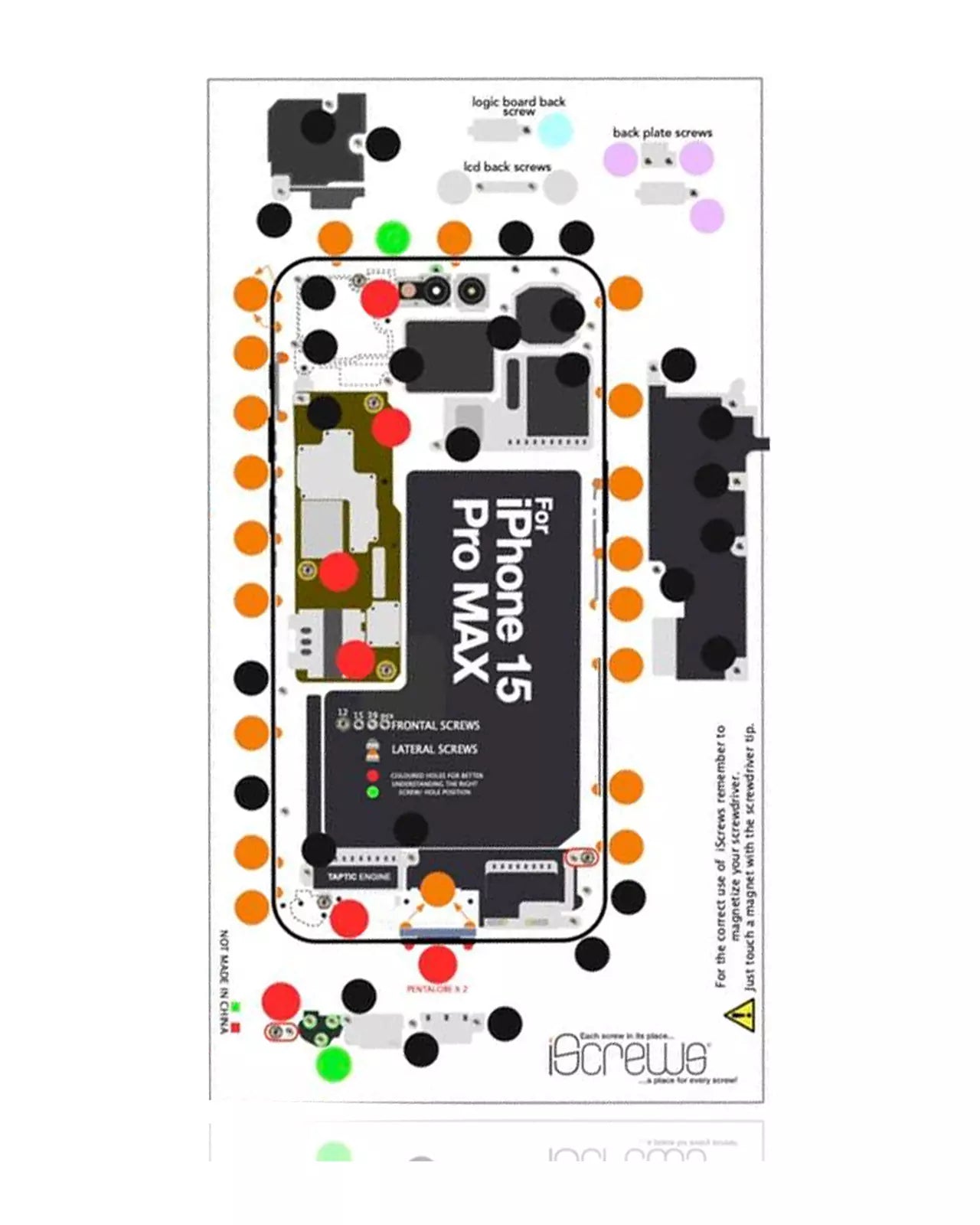 For iPhone 15 Pro Max iScrews Position Mat (Dottorpod)