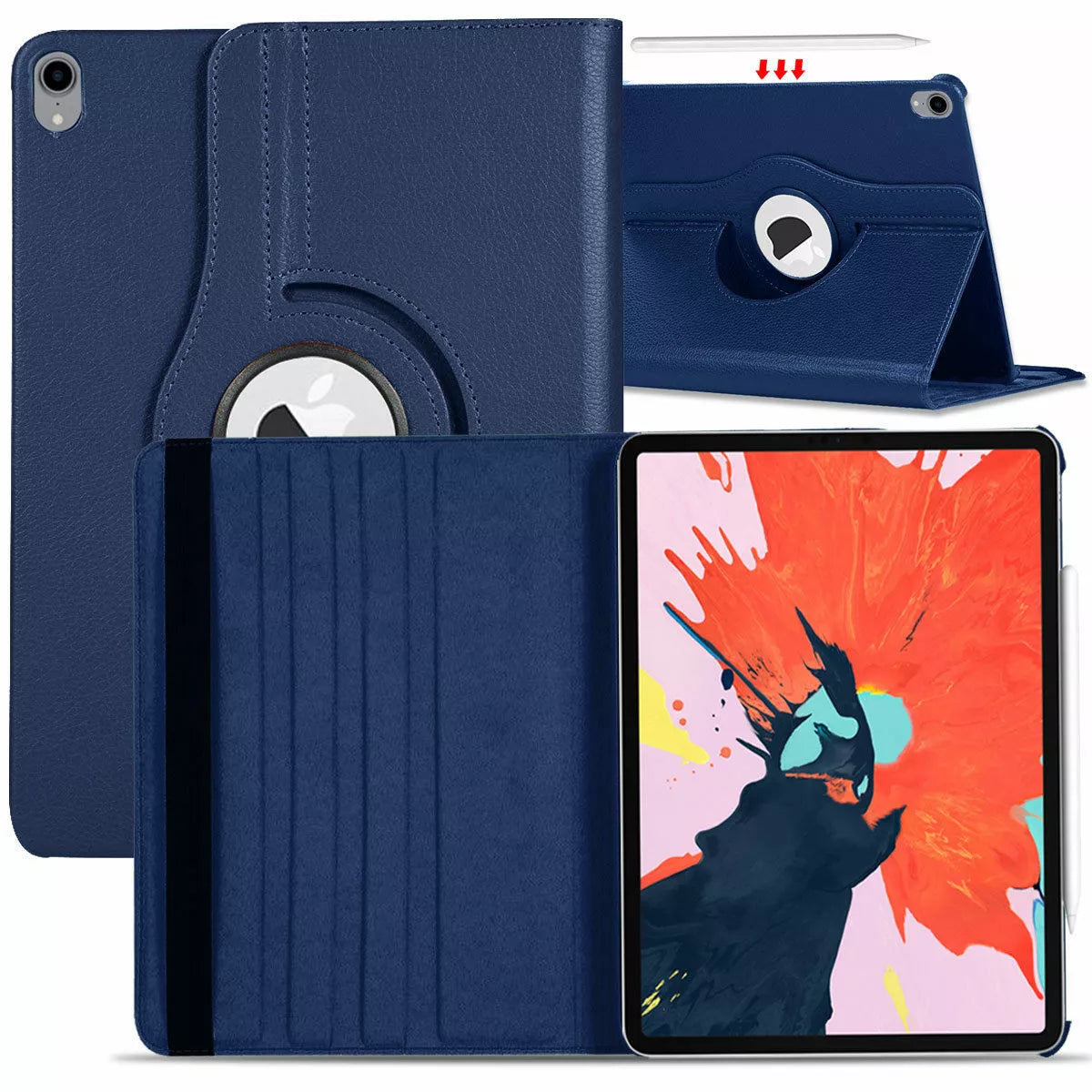 For iPad 360 Rotating Leather Smart Stand Case Cover (All Model)