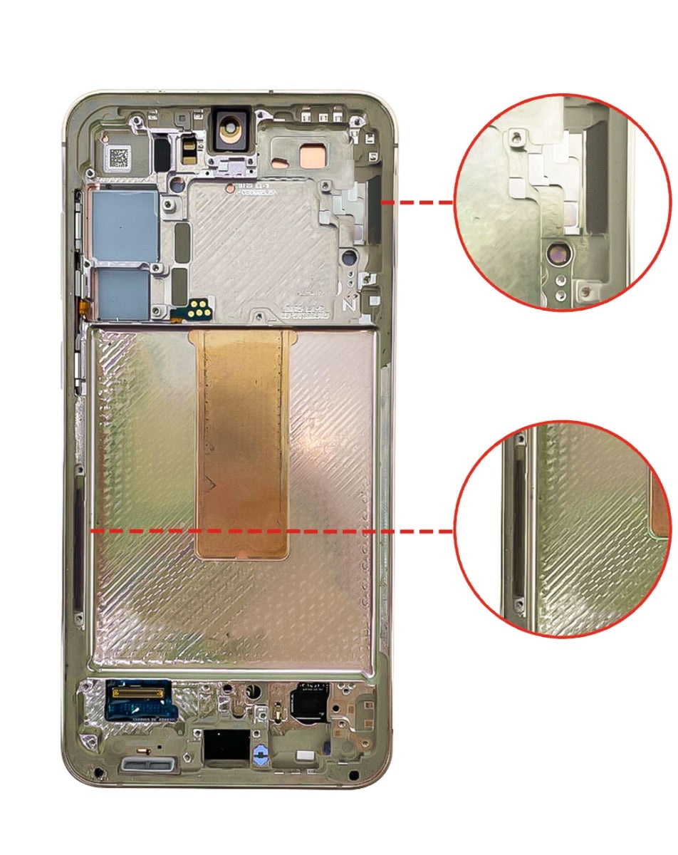 For Samsung Galaxy S23 5G OLED Screen Replacement With Frame / US Version (Premium) (Cream)