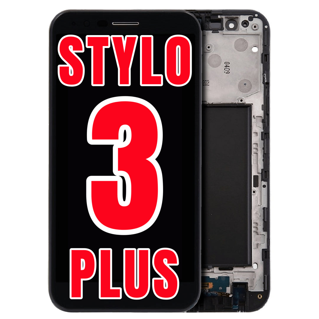 For LG Stylo 3 Plus (TP450 / MP450) LCD Screen Replacement With Frame (Black)